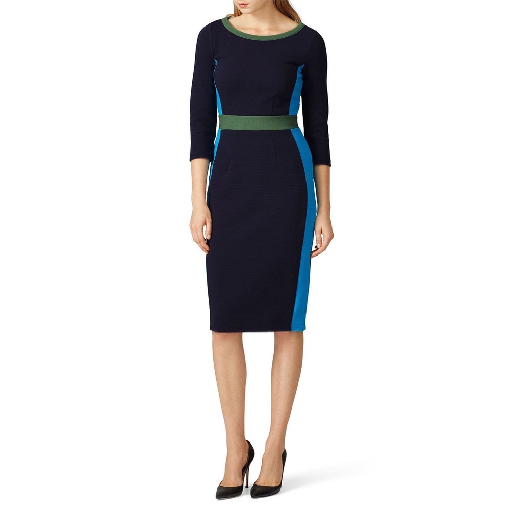 Boden Navy and Blue Midi Dress
